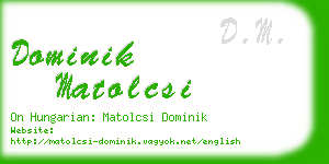 dominik matolcsi business card